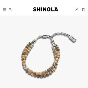 Shinola Beaded Petoskey stone Bracelet